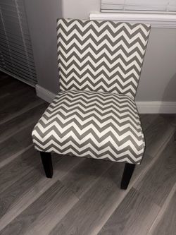 Gray and white farmhouse accent chair