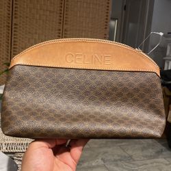 CELINE Macadam PVC Cosmetic Pouch Bag Authentic 