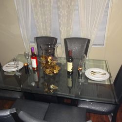 Comedor Con Mesa de Cristal 