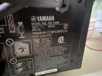 Yamaha RX-V485 AV receiver, a 5.1-channel unit featuring Wi-Fi and Bluetooth capabilities.