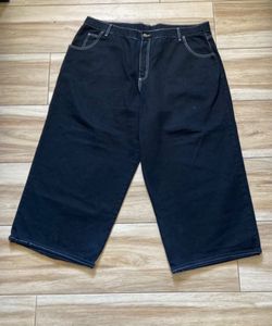 Black Denim Cropped Wide-Leg Jeans