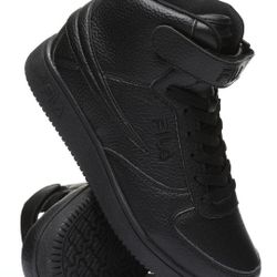 FILA A-High Triple Black Faux LeatherMen Shoes Sneakers 11.5 Black