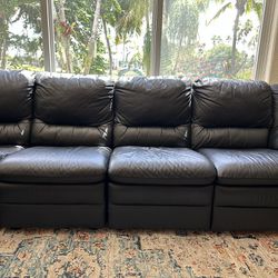 Black Leather Sectional With Recliners