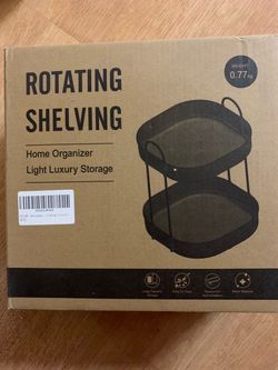 2-Tier Rotating Metal Shelving Organizer