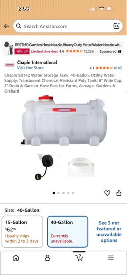 Water tank 40 gallons