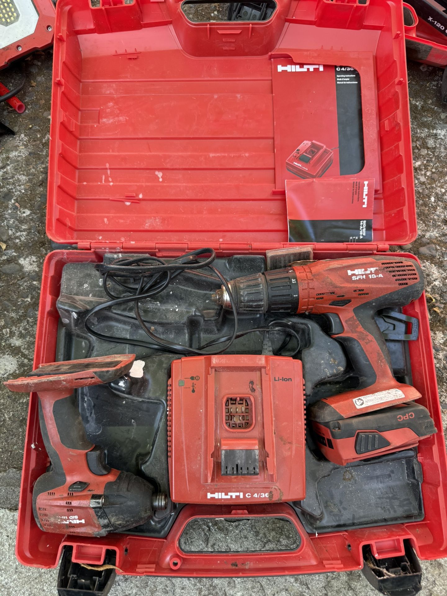 Hilti impact driver Sid 18-A and Drill driver SFH 18-A combo