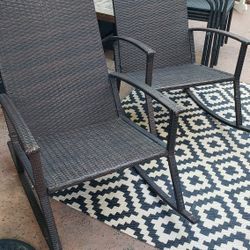 *** Pair Of Rattan Kinbor Patio Rocking Chairs ***