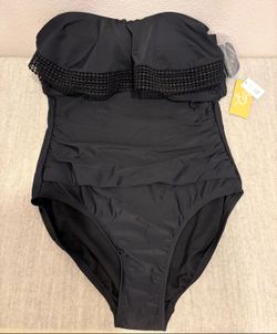 Brand New Kona Sol Black strapless One-Piece Swimsuit - retail price $39.99 - women’s size Medium