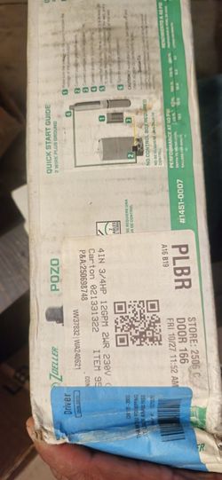 Zoeller Water Well Pump New 3/4 Hp