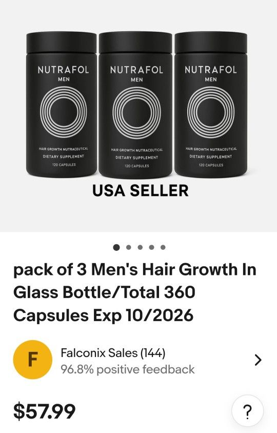 Pack of 3 Men's Hair Growth In Glass Bottle