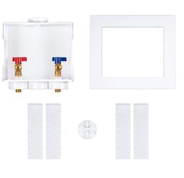 Oatey Quadtro 1/2 in. Copper Sweat × 3/4 in. MHT Washing Machine Valves w/ Outlet Box and 1/4 Turn Brass Screw-On Ball Valves Store SKU# 1000-044-827