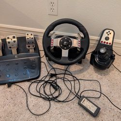 Logitech G27 Steering Wheel, Shifter, And Pedals