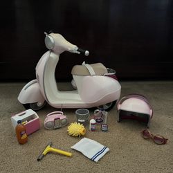 18” Our Generation Doll Scooter And Car Wash Set