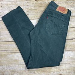 Levi Strauss & Co Mens 501 Dark Green Button Fly Denim Jeans W 34 L 34