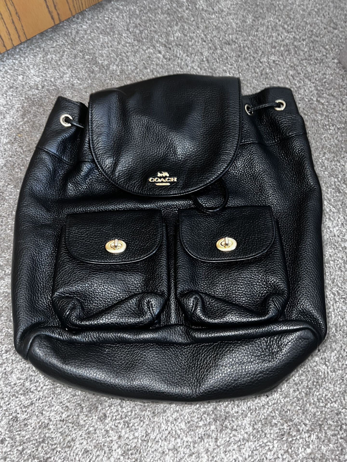 Authentic Coach Black Leather Backpack – Gently Used