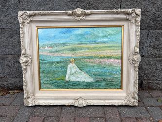 Linda Hall Impressionist Oil Painting amazing frame