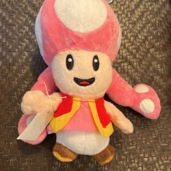 MARIO PARTY PLUSH ALL STAR TOADETTE PINK TOAD