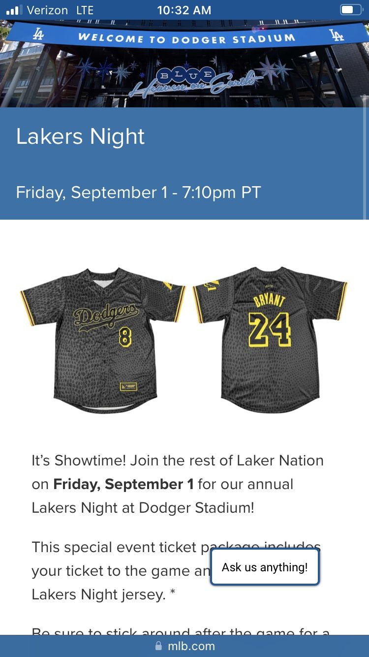 Dodgers lakers sales night jersey