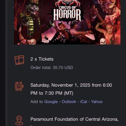 2 Tickets  Read Info