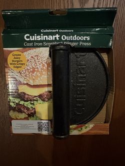 New Cuisinart Cast Iron Burger Press 