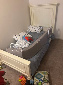 White Twin bed for sale with mattress