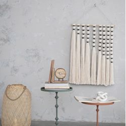 Macrame 32" Ivory Boho Cotton Tassel Wall Hanging Tapestry Decoration 