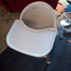 Short High Chair , Table Height, Beige