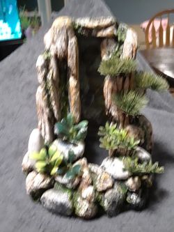 Mountain cliff waterfall aquarium ornament 2025
