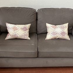 Suede Full Size Pull Out Sofa Bed