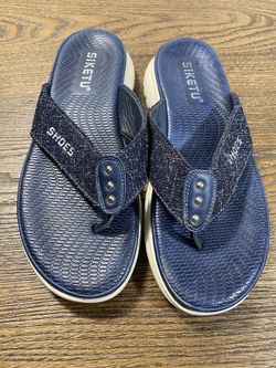 siketu flip flop Sandals Blue Thong Women’s Size 37 (6-6.5) H1109-3