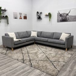 Grey Sectional Couch - Free Delivery 