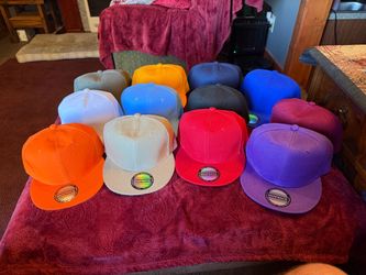 Blank Snapback Hats Lot of 12