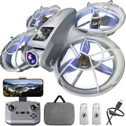 Drone with Camera - RC Quadcopter for Kids & Adults Beginners, with One Key Takeoff/Landing, Altitude Hold, Headless Mode, 3D Flip & Trajectory Flight