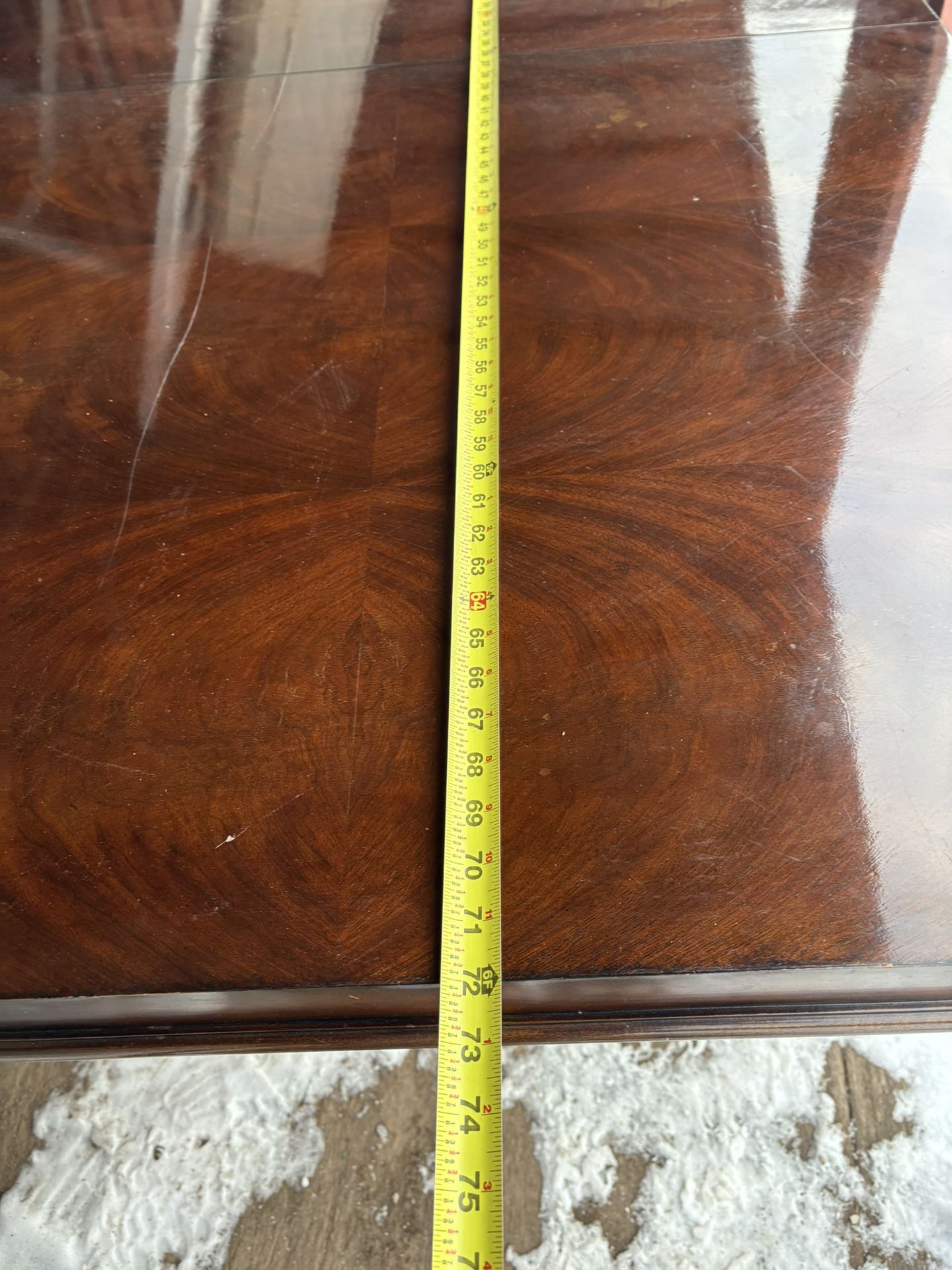 Solid Wood Dining Table β Quality Build, Needs Refinishing (Measurements in Photos)