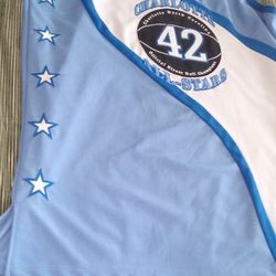 Factory Size 56(3xl) Collectable Charlotte Allstars Number 42 Game Sewn Patch Jersey