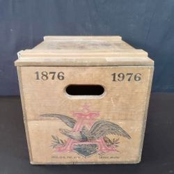 Anheuser-Busch 100th Anniversary Wood Crate 1876–1976 Budweiser