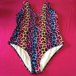Neon Leopard Print Swimsuit