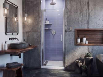 Pivot Shower Door with Brushed Nickel Finish