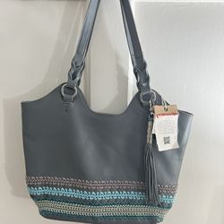 The Sak Leather Back To Bali Shopper Tote Purse Shoulder Bag Boho Hobo