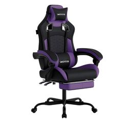 293 Gaming Chair with Massage,Ergonomic PC Gaming Chair with Footrest Comfortable Headrest and Lumbar Support,High Back Game Chair PVC Leather,300LBS 