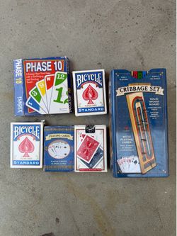 Card Games Bundle – Phase 10, Bicycle, Cribbage Set