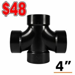 4" ABS Double Sanitary Tee DWV