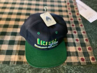 Vintage 90s Notre Dame Irish Embroidered USA Made Blue Green Snapback Hat VTG never worn part of my collection