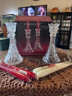 Caroline by Imperial Crystal Candlestick Holders Set of 2