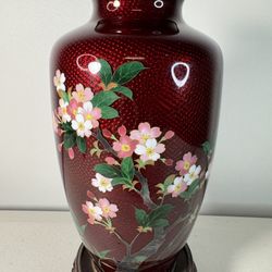 Vintage Antique Japanese Enamel Cloisonné Vase 7”
