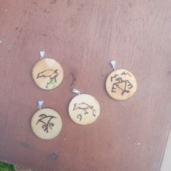 Necklace Pendants Woodburned Symbols Images From Nashville Local In Tennessee