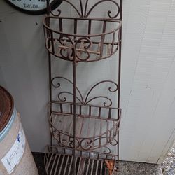 Wrought iron three tier plants stand