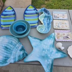 Beach Theme Serving Set 15 Pieces 