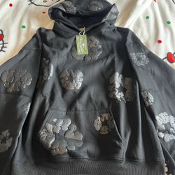 Black And Gray Denim Large 100% Cotton