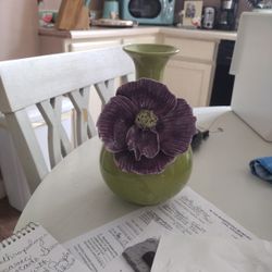 Ceramic Avocado Green Vase
